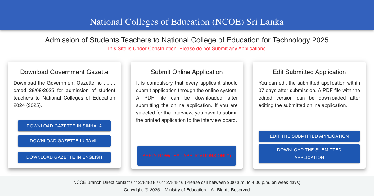 College of Education Application