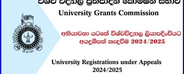 University Registrations under Appeals 2024/2025
