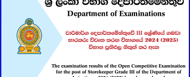 Store Keeper in Grade III in the Irrigation Department