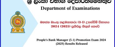 People’s Bank Manager (3-1) Promotion Exam 2024 (2025) Results Released