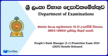 People’s Bank Manager (3-1) Promotion Exam 2024 (2025) Results Released