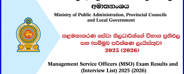Management Service Officers (MSO) Exam Results and (Interview List) 2025 (2026)