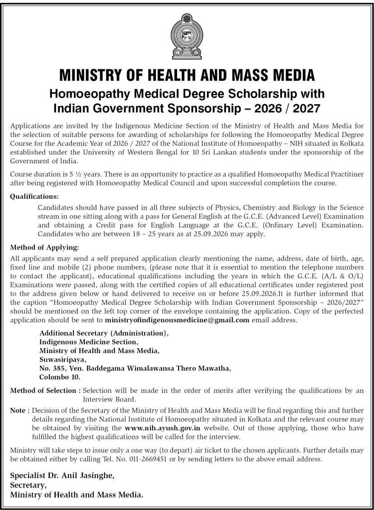 Homoeopathy Medical Degree Scholarships
